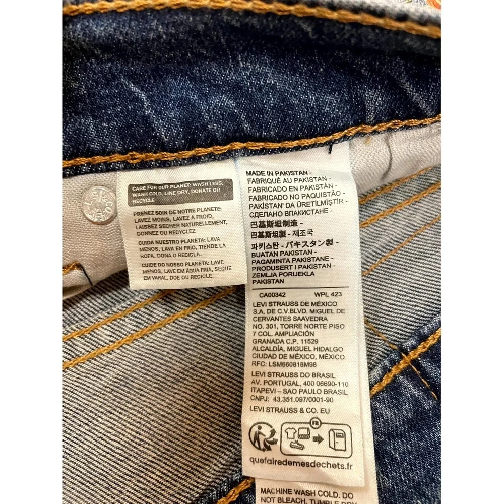 Levi's 512 Slim Taper Fit Jeans Mens 38x34 Blue Denim‎ Cotton Stretch High Rise